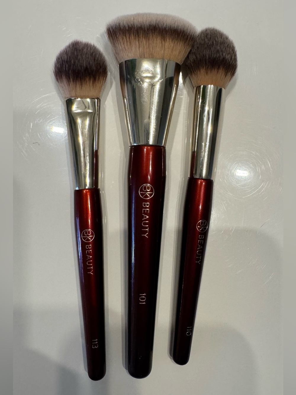 BK BEAUTY FACE MAKEUP air BRUSH SET 101, 110, 113 dome flat foundation EUC